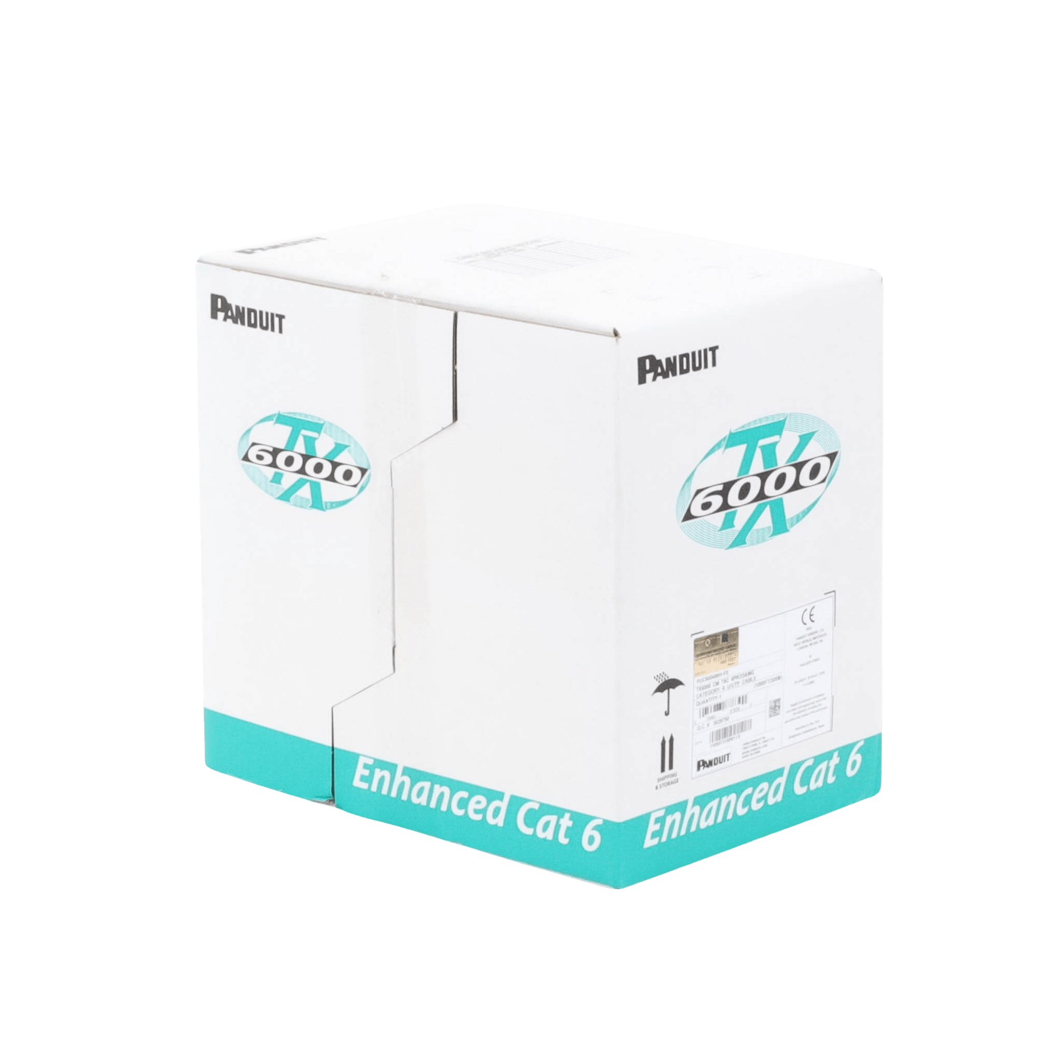 Panduit puc6004wh-me Bobina de Cable UTP 305 Metros (1000 Pies) de Cobre, TX6000? PanNet, Reelex, Blanco, Categoría 6 Mejorado (23 AWG), PVC (CM), de 4 Pares