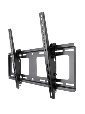 MANHATTAN - 461481 - Soporte de pared inclinable universal para TV de pantalla plana con ajuste de nivelación de poste / Soporta un televisor de 37« a 80» de hasta 80 kg (176 lbs.)