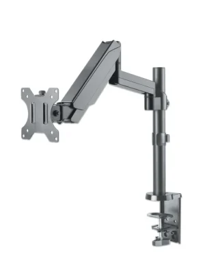 MANHATTAN - 461580 - Soporte para monitor con resorte a gas universal y brazo ajustable en altura / Brazo articulado con resorte a gas único, soporta un televisor o monitor de 17" a 32" hasta 9 kg (19.8 lbs.).