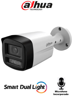 DAHUA DH-HAC-HFW1801TLMN-IL-A-S3- Cámara Bullet 4k/ Iluminador Dual Inteligente / Lente de 2.8 mm/ 106 Grados de Apertura/ Microfono Integrado/