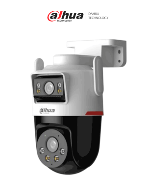 Dahua DH-IPC-PTS2349B3-SW-E2-PV-Cámara IP PT Wifi Dual de 6 MP,2 Lentes de 3MP(Fijo y PT),WizColor/ Detección inteligente de doble canal/Luz cálida de 40m, Microfono y Altavoz Integrados/IA/Autotracking/Disuación activa/Ranura MicroSD/IP66#LoNuevo #WLAN