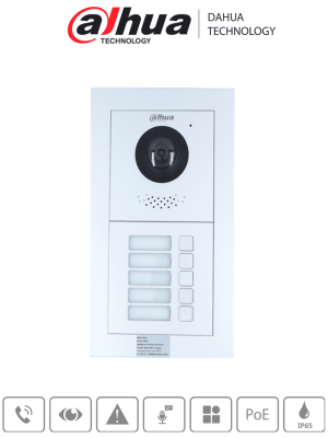 DAHUA PAQ2VTO4202F - Paquete Modular de Frende de Calle para 5 Departamentos/ Incluye Camara de 2 Megapixeles/ Modulo de 5 Botones/ Caja y Panel Frontal/ Apertura Remota/ Notificación APP/ Funcion P2P