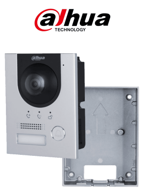 DAHUA Paquete de Frente de calle DHI-VTO2201F-P-S2 IP 2MP/ IK 07/ IP 65/ Control de Cerradura/ Aluminio/ Compatible con App DMSS/ Apertura remota/ Alimentación a 12V+ Caja de insatalación en muro VTM115 de video portero DAHUA