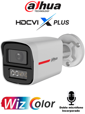 DAHUA DH-HAC-HFW1249XN-A-PRO -Cámara Bullet HDCVI 2MP WizColor/HDCVI X PLUS/ Video 24 Horas a Color/ Corrección de Distorsión de Imagen mediante IA/ Iluminador Inteligente/Hasta 50m de Dist de Ilumin/Doble Mic Incorp/ Campo de Visión de Hasta101°#WZ #ZDW