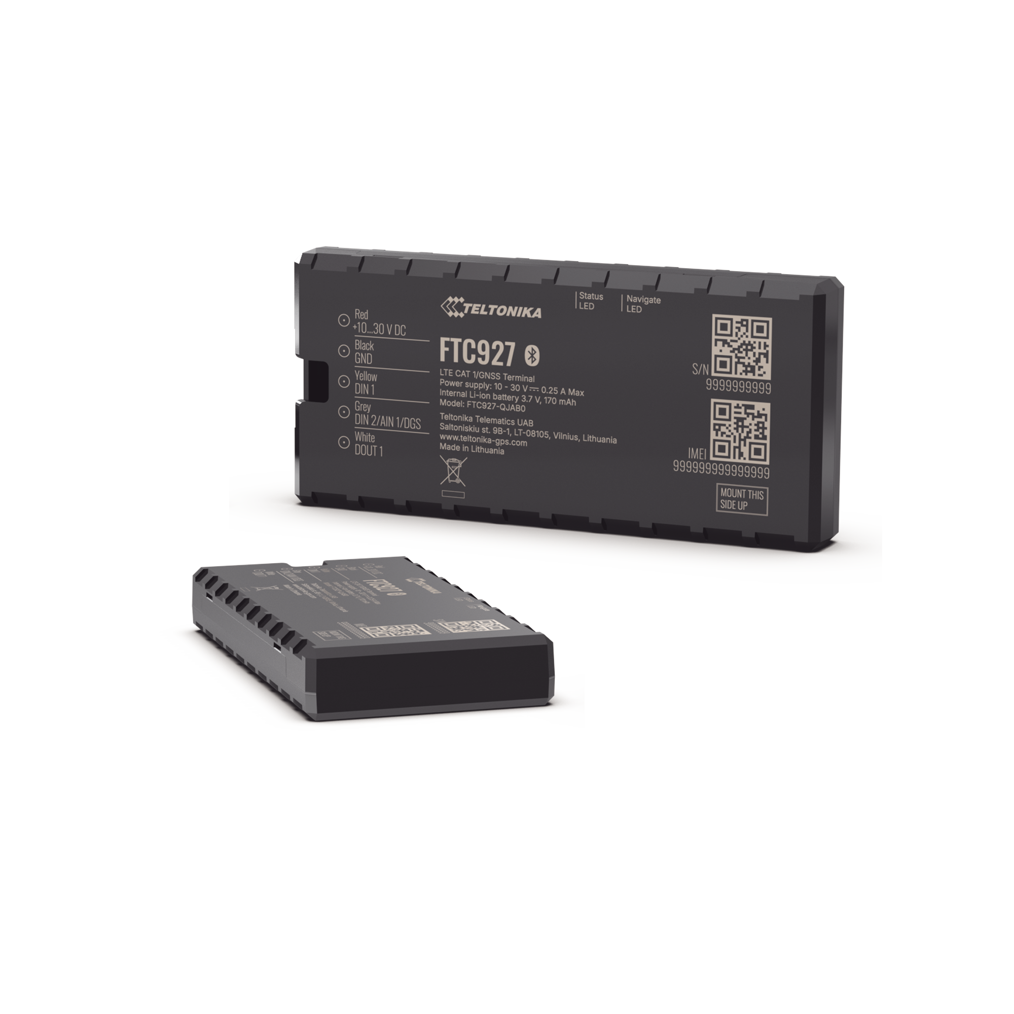 Teltonika ftc927 Rastreador GPS Vehicular 4G LTE Cat 1 / Precisión GNSS Mejorada / Dead Reckoning / Bluetooth® 5.4 LE / Conectividad LTE y GSM / Sensores Integrados / Compatibilidad con Beacons y Sensores Externos / Batería de Respaldo 170 mAh