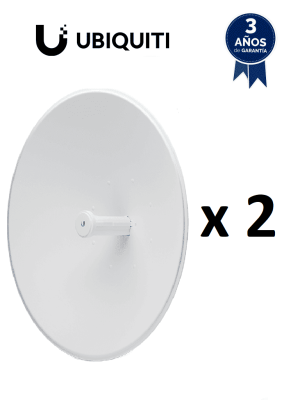 UBIQUITI KIT PTP PBE-5AC-620 - Kit de 2 piezas para enlace PTP en banda de 5 GHz con antena integrada de 29 dBi y tecnología airMAX AC, rendimiento superior a 450 Mbps, baja latencia y alta estabilidad para redes empresariales o ISP.