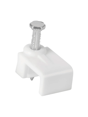 TCE LMG-NCC-5mm-WQ50 - Grapa cuadrada de pared , Medida interna 5 mm , Altura 6 mm , Bolsa de 50 piezas , Color blanco #GRAPA