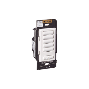 Lutron Electronics rrdhn5brlwh (RadioRA2) Botonera 5 botones hibrida, requiere cable neutro para el control del circuito.