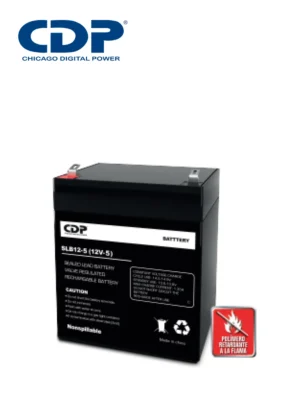 CDP SLB 12-5 - Batería de respaldo de 12V a 5AH / Batería libre de mantenimiento y fácil instalación / Compatible con CCTV y DSC