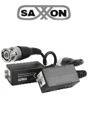 SAXXON VB-03 Par de transceptores pasivos (Video Baluns) soporta 8MP 4k a 150m, 4MP a 200m, 1080p a 250m, 720p a 300m en CVI. Compatible con HDCVI, TVI, AHD y CVBS. Incluye 2 terminales Push para fácil conexión