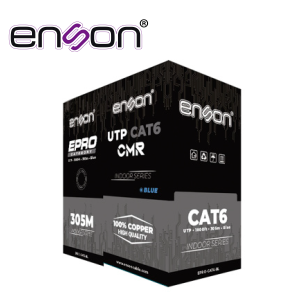 Enson epro-cat6-bl Cable Utp Cat6 Azul Enson Epro-Cat6-Bl Crm / Forro Pvc / 4 Pares / Calibre 23 Awg / 100% Cobre / Uso Interior / Color Azul / Bobina 1000 Pies / 305 Metros / Certificación Ul