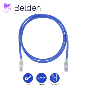 Belden c601106004 Patch Cord Utp Cat6+ Belden C601106004 / Interior / Azul / 4 Pares / 24 Awg / Forro Pvc / Cmr / 4 Pies 1.2 Metros