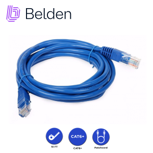 Belden c601106010 Patch Cord Utp Cat6+ Belden C601106010 / Interior / Azul / 4 Pares / 24 Awg / Forro Pvc / Cmr / 10 Pies 3 Metros