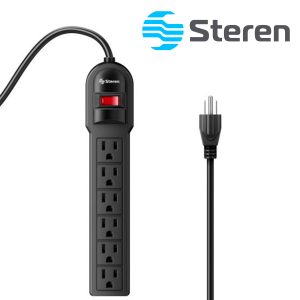 Steren barra multi-v 6 negra MULTICONTACTO DE 6 SALIDAS VERTICALES POLARIZADOS STEREN BARRA MULTI-V 6 NEGRA IDEAL PARA CONECTAR EQUIPOS DE COMPUTO Y APARATOS ELECTRONICOS