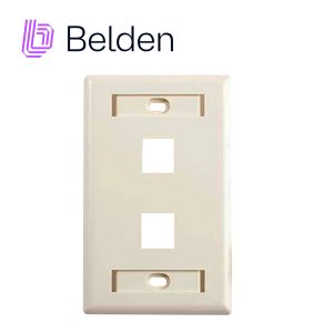 Belden ax103923 Placa De Pared (Faceplate) Belden Ax103923 2 Puerto Compatible Con Jacks Estilo Keyconnect Universal Cat6A Cat6 Cat5E Conectores De Fibra Óptica Y Coaxiales Color Almendra Uso Interior Material Plástico Ul94V Incluye Tornillo 6-32 Etiqueta De Carton Ventana Transparente