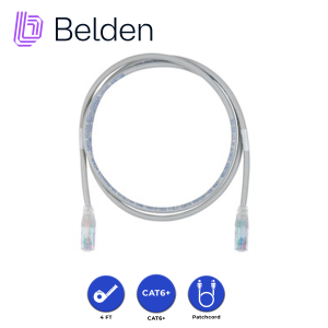 Belden c601109004 Patch Cord Utp Cat6+ Belden C601109004 / Interior / Blanco / 4 Pares / 24 Awg / Forro Pvc / Cmr / 4 Pies 1.2 Metros