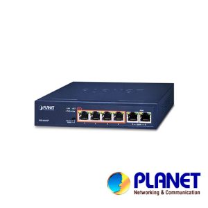 Planet fsd-604hp SWITCH NO ADMINISTRABLE PLANET FSD-604HP / 6 PUERTOS RJ45 FAST ETHERNET 10/100 MBPS / 4 PUERTOS CON POE 802.3AF/AT (PUERTOS 1  4) / 30W POR PUERTO / DIP SWITCH (DISTANCIA DE 100 Y 250 METROS) / 63 WATTS DE CONSUMO / RECINTO DE METAL.