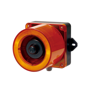 Qlight qwcd50-012024-a-lc Combinacion de baliza LED color Ámbar y sirena electrónica de 31 tonos resistente a la intemperie de volumen máx. 123 dB a 12-24 VCD