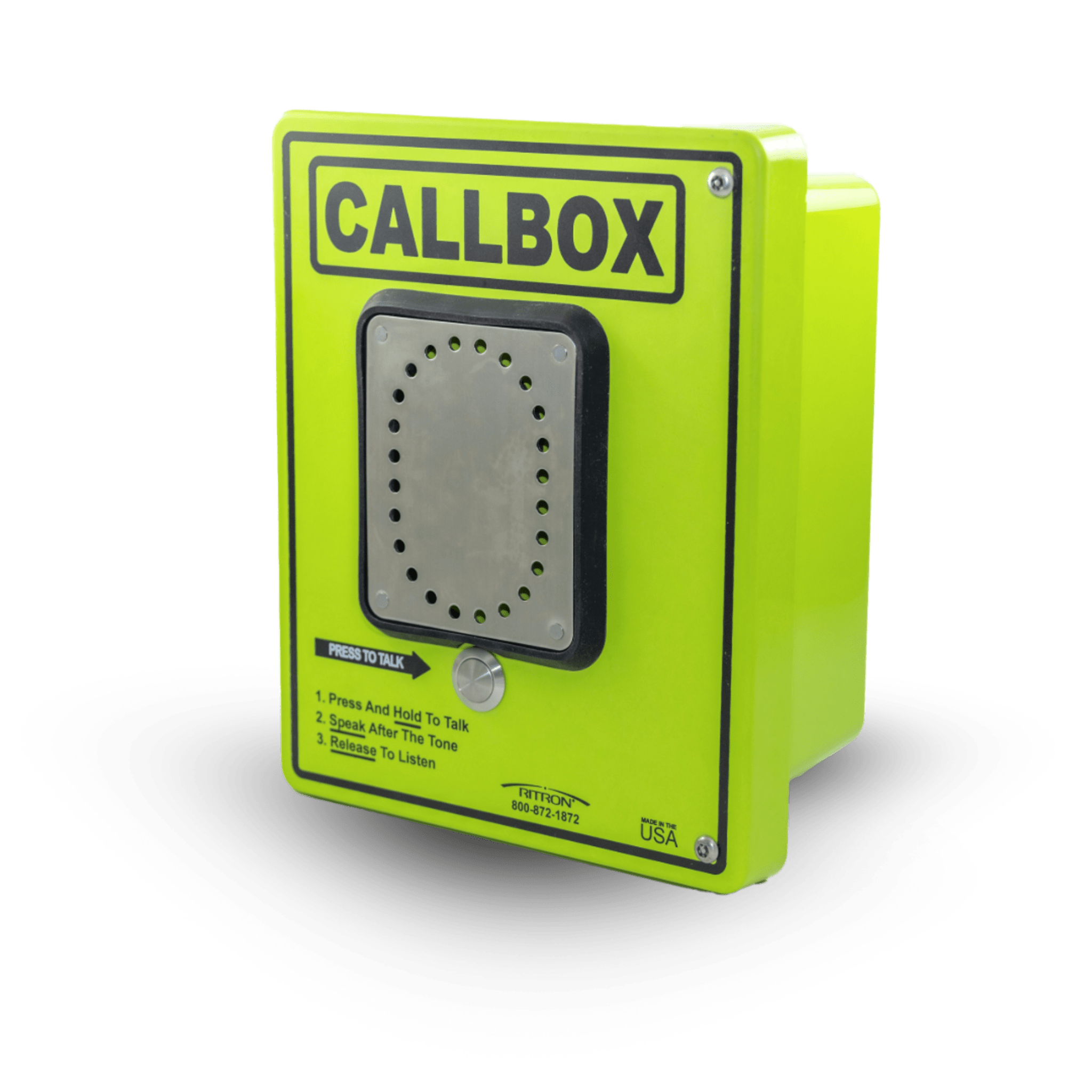 Ritron rqx427hd Callbox HD Series / Intercomunicador Bidireccional / 800mW-2W Potencia Transmisión / Audio Ajustable / Enclosure Fibra de Vidrio / Vandal-Resistente / IP65 / Mensajes de Voz Grabables / Control de Acceso por Relay / Sensor Input