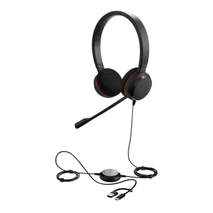 Jabra evolve20-duo-ms-usb-c/a Jabra Evolve 20 DUO con Conexión USB C/A, Micrófono con Cancelación de Ruido de Ultima Generación, Configuración Plug and Play (4999-823-169)