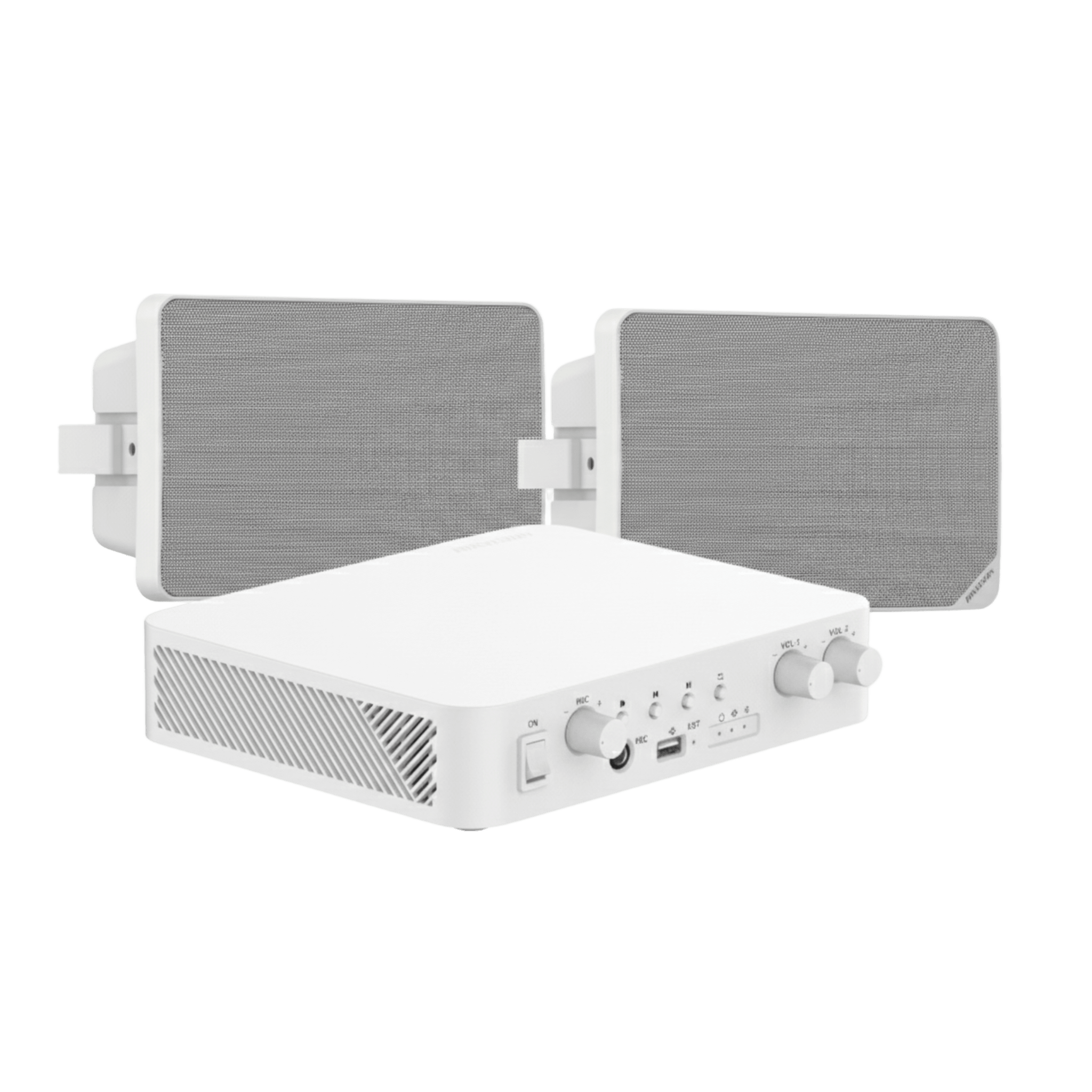 Hikvision ds-qae-kit-0120g Kit de Audio | 70/100V | 2 Altavoces de pared | Bluetooth | Color Blanco | Hik-Connect