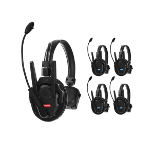 Txpro txpro5 Kit de 5 Intercomunicador Inalámbrico TXtalk Pro / Antenas Externas / Rango 500m / Hasta 13 Unidades Conectadas / Auricular Monoaural / Batería 1050mAh / ABS Ligero y Cuero Suave