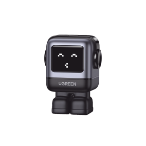 Ugreen 15550b Cargador Mini GaNRobot 30W serie UNO | 1 USB-C de Carga Rápida | Tecnología GaN II | Multiprotocolo PD/QC/SCP/FCA | Carga Inteligente | Pantalla LED | Zapato Magnético Extraíble | Thermal Guard | Color Negro.