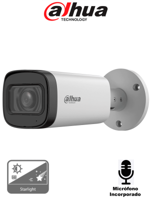 DAHUA DH-HAC-HFW1500RN-Z-A-27135-S3-DIP - Cámara Bullet de 5 Megapíxeles/ Lente Motorizado de 2.7 a 12 mm/ Micrófono Integrado/ IR de 60 Mts/ Metálica/ IP67/ BLC/HLC/DWDR/