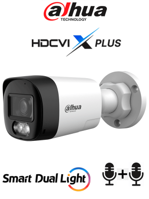 DAHUA DH-HAC-HFW1801RLN-IL-T - Cámara Bullet 4K/ HDCVI X PLUS/ Audio Bidireccional/ 106 Grados de Apertura/ Iluminación Dual Inteligente IR y Luz Calida de Hasta 30Mts/ WDR Real de 120 dB/ Soporta CVI & TVI & AHD & CVBS/ Policarbonato