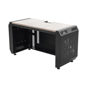 Epcom Industrial ems03 Consola Profesional para Monitoreo o Computo | Ranura para Base de Monitores | Microperforaciones | Luces LED Decorativas | Tomacorriente HTCM1U10C | Tapas Organizadoras de Cables | Niveladores | Rack para Montaje de Equipos | Ranura Pasaca