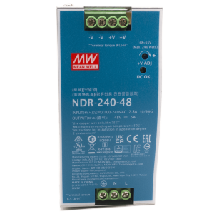 Hikvision 303703681 Fuente de Poder Industrial / 240 Watts / Salida 48 VCD / 5 Amp / Montaje Riel Din