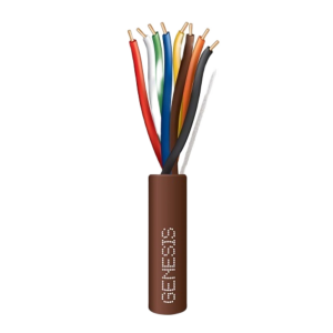 Genesis 4707-4607 Bolsa de 38 Metros (124.67 Pies) / Alambre de Cobre / 8 x 20 AWG / Tipo CL2 / Para Interior / Color Café / Para Aplicaciones de Alarmas de Intrusión y Automatización