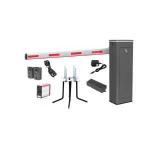 Accesspro kit-xbs-3l-led Kit COMPLETO Barrera Izquierda XBS Con Corona LED / Brazo Iluminado de 5M / Incluye Sensor de Masa, Transformador, Lazo Magnético, Ancla, Fotoceldas y 2 Controles Inalámbricos
