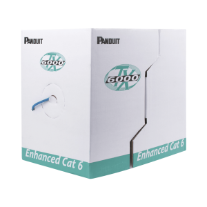 Panduit pur6004bu-me Bobina de Cable UTP 305 Metros (1000 Pies) de Cobre, TX6000? PanNet, Reelex, Azul, Categoría 6 Mejorado (23 AWG), PVC (CMR, Riser), de 4 Pares