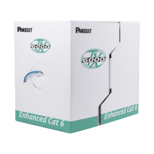 Panduit pul6004bu-me Bobina de Cable UTP 305 Metros (1000 Pies) de Cobre, TX6000? PanNet, Reelex, Azul, Categoría 6 Mejorado (23 AWG), LSZH (Bajo Humo, Cero Halógenos), de 4 Pares