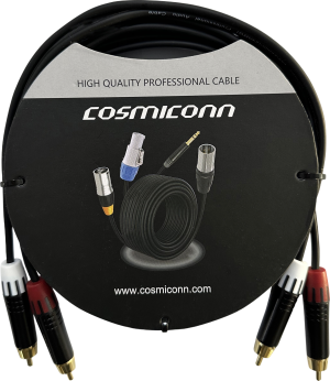 Cosmiconn crc032rm2rm3001 Cable 2 RCA x 2 RCA, conectores negros, con diferenciador de blanco y rojo (2x MT380-RD - 2x MT380-WH), length 3m