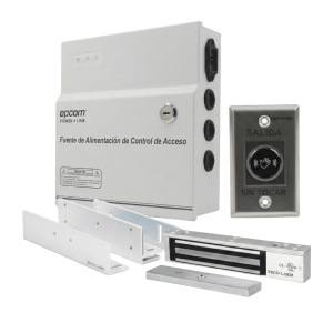 Enforcer Secolarm e941600/kit12v Kit para Control de Acceso Incluye Fuente de 12VCD / Soporta Batería de Respaldo/ Chapa Magnética de 600Lbs / Montajes L y Z / Botón de salida  / Certificación UL y ETL