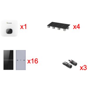 Growatt min10000kit1 Kit Solar Interconexion  / 10kW  220Vca / Inversor GROWATT / Montaje Incluido