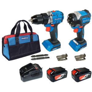 Dongcheng dng-ktp01 Kit Herramienta Taladro más Atornillador 20V, incluye cargador, 2 Baterías y Bolsa para Transporte.