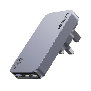 Ugreen 25356 Cargador Rápido GaN 65W UGREEN / 2 Puertos USB-C + 1 Puerto USB-A / Tecnología GaN / Carga Rápida PPS PD 3.0 QC 4.0 / Compatibilidad Universal 100-240V / Diseño Compacto
