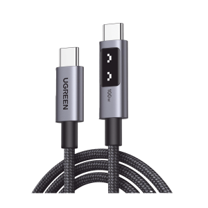 Ugreen 35501 Cable USB-C a USB-C | 1 Metro | Carga Rápida de hasta 100W | Transferencia de datos 480 Mbps | PD3.0 | QC4.0/3.0/2.0 | FPC | AFC | Protección Integrada| Caja de Aluminio | Nylon Trenzado | Amplia Compatibilidad | Color Negro.