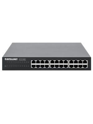 INTELLINET - 561273 - Switch Gigabit Ethernet de 24 puertos / 24 puertos RJ45 10/ 100/ 1000 Mbps, IEEE 802.3az Ethernet Eficiente en Energía, para Escritorio, para montaje en rack de 19"