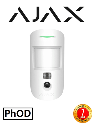 AJAX MotionCam W (PhOD) - Detector de movimiento con Verificación fotográfica y con la función de mandar imágenes sobre demanda. Color Blanco #VIVESEGURO