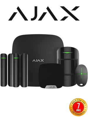 AJAX KIT RESIDENCIAL B- Panel de alarma Hub2Plus conexión Ethernet / WiFi / LTE, APP AJAX PRO iOS y Android , 1 sensor de movimiento, 2 detectores para puerta o ventana, 1 control remoto y una sirena interior inalámbrica Color Negro. #RESIDENCIAL