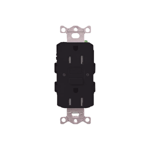 Lutron Electronics car-15-gfst-bl-s Tomacorriente 125V 15A resistente a manipulaciones, color negro.