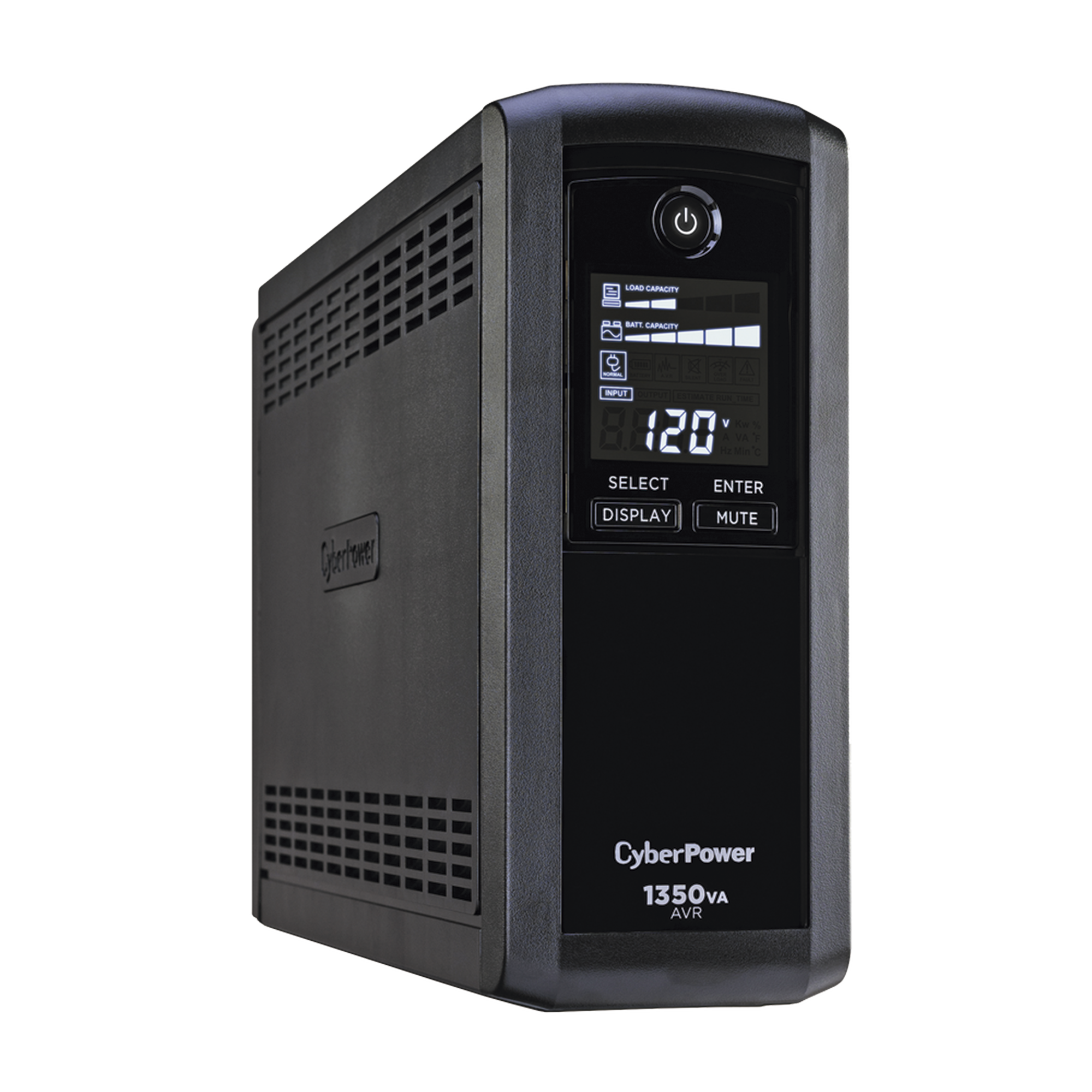 Cyberpower cp1350avrlcda UPS de 1350 VA/815 W, Topología Línea Interactiva, Entrada 120 Vca NEMA 5-15P, Tipo Mini Torre, Con 10 Tomas NEMA 5-15R