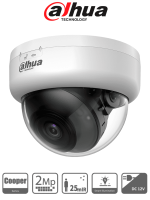 DAHUA DH-HAC-D1A21N-U - Cámara Domo HDCVI 1080P/ Lente de 2.8 mm/ IR Inteligente de Hasta 25 Mts/ WDR Digital/ Soporta HDCVI & AHD & HDTVI & CVBS/ Policarbonato