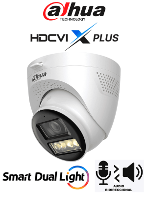 DAHUA DH-HAC-HDW1801TQN-IL-T - Cámara Domo 4K/ HDCVI X PLUS/ Audio Bidireccional/ Apertura de Hasta 106 Grados/ Iluminación Dual Inteligente de Hasta 40Mts con IR o Luz Cálida/ WDR Real/ IP67/ Soporta CVI/CVBS/AHD/TVI/ Metálica