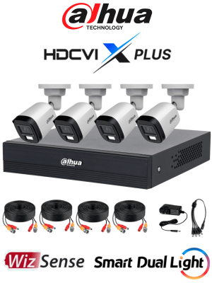 DAHUA DH-KIT/XVR1B04-I/T/4-B1A21N-U-IL-A-0280B -Kit de 4 Canales de 2 Megapíxeles DVR Cooper-I WizSense con IA, H.265+, 4 cámaras B1A21 1080p, 4 canales + 1 IP o hasta 5 IP, SMD Plus, búsqueda de humanos y vehículos, incluye accesorios/ #CooperU #CKITS