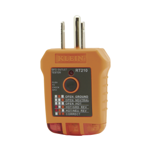 Klein Tools rt-210 Probador de Tomacorrientes Estándar y Tomacorrientes con Interruptor de Falla a Tierra (GFCI).
